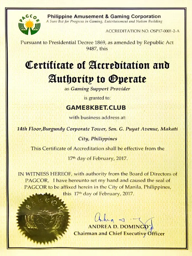 pagcor license 8kbet